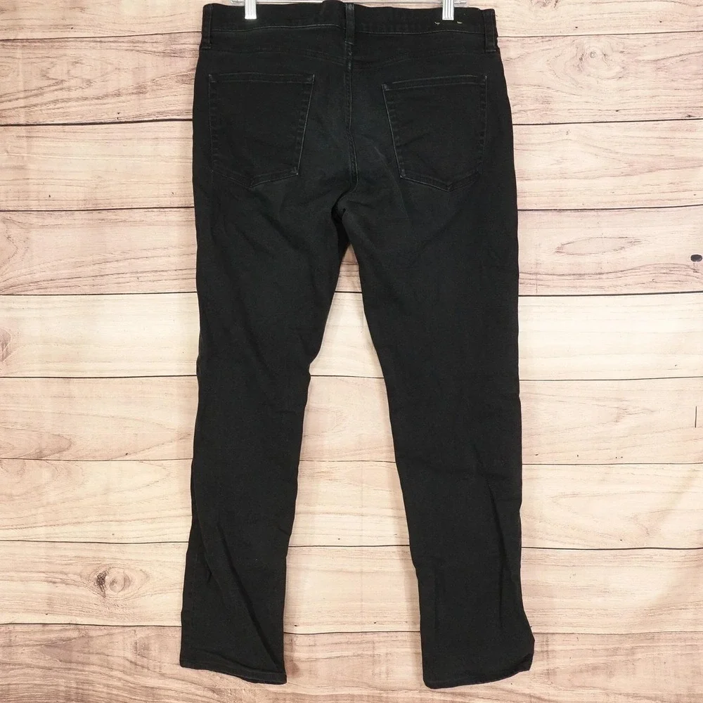 J.CREW 770 Jeans Mens 34x32 Black Dark Wash Regular Tapered Stretch Denim Pants
